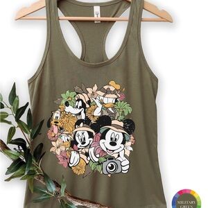 Disney Graphic Tank Top in Olive Green
